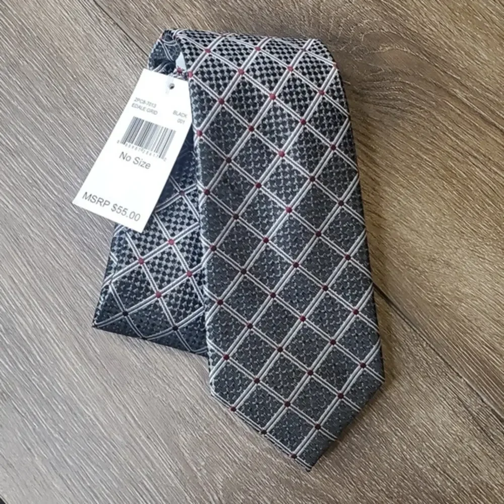 Perry Ellis Portfolio Black Edale‎ Grid Tie